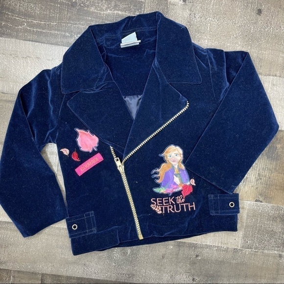 Disney Frozen II Blue Velour Jacket size 3T Princess Anna - Picture 8 of 8